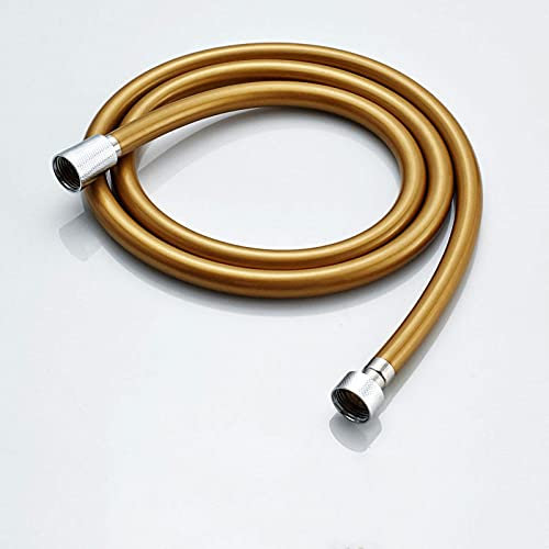 VVW&LIU Bathroon Sanitärschläuche PVC Kunststoff 150cm/200cm Brauseschlauch Handbrause Ersatz Flexibler Duschbrauseschlauch,Gold 2m
