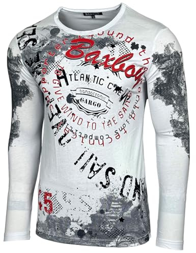 Herren Longsleeve T-Shirt Langarmshirt Langarm Aufdruck Oberteil Sweatshirt 705