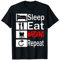 Gamer Warzone Design Sleep Eat Warzone Repeat T-Shirt