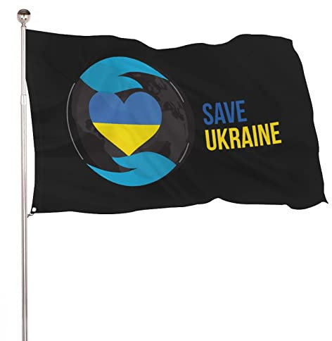 Ukrainische Flagge, Banner, Save Ukraine betende Druck, Ukrainische Nationalflaggen, lebendige Farben und UV-beständig, zum Aufhängen, 60 x 90 cm