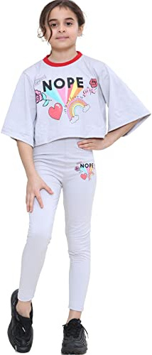 A2Z 4 Kids Girls Nope Bell Sleeve - Nope Set 333 Grey 7-8
