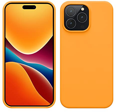 kwmobile Handyhülle für iPhone 14 Pro Max Hülle, für iPhone 14 Pro Max Case - Hülle Silikon - kabelloses Laden - Fruity Orange
