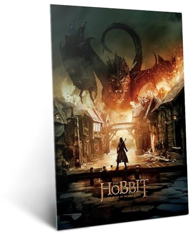 Displate Metallposter Der Herr der Ringe - Middle-Earth - The Hobbit Battle of the Five Armies Plakat - Bilder für Wohnzimmer Schlafzimmer - Geschenk - Wanddeko Poster 48 cm x 67.5 cm