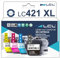 LCL LC421XL Tintenpatrone hoher Kapazität kompatibel für Brother LC-421 LC-421XL LC421XL LC421VAL LC421XLVAL DCP-J1050DW DCP-J1140DW MFC-J1010DW (Schwarz, Cyan, Magenta, Gelb, 4er-Pack)