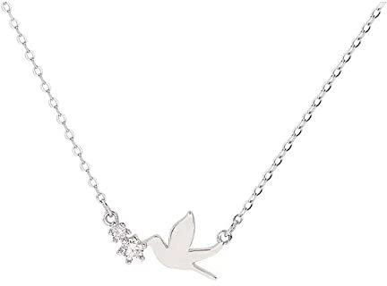 CASOTA Halskette mit Anhänger aus Sterlingsilber, Taube, Silber, Damen, Modern, Fine Jewelry, Frauen, Erwachsene Frauen und Paare, klassischer Geschmack, Vogel, Formal, Professional, Special Occasions