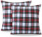 Ohok Dekorativ Vintage Kissenbezug, Polyester Leinen Plaid Zierkissenbezüge, Deko Sofakissen Couchkissen Kissenhülle Set für Schlafzimmer Wohnzimmer Sofa Couch Auto (60x60 cm, 2 Stück Mehrfarbig)