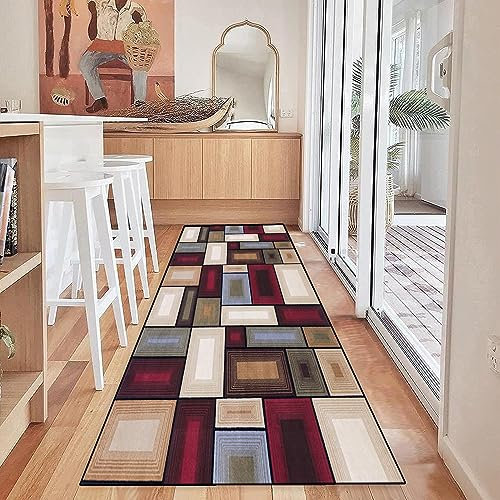 Bettvorleger Teppich Läufer für 70 x 140 cm rutschfest Pflegeleicht Anti-Müdigkeit Küchenteppich Schöner Teppich Langen Läufer mit Rutschfester Unterseite für Flur & Wohnraum, F