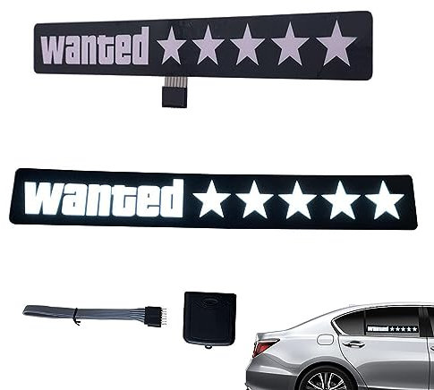 Manolyee Adesivi Luminosi per Cartello Car Wanted,Decorazione del Pannello Luminoso ricercato - Adesivo per Decalcomania per Parabrezza Anteriore lunotto Posteriore per Parete, Porta
