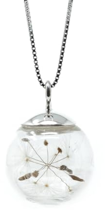 Blossom Gioielli - Collana Make a Wish - ARGENTO 925 - con semi di Soffione - Tarassaco - Dente di Leone - Handmade in Italy…