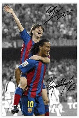 AmAzwi Sportstar Ronaldinho Lionel Messi Poster 19 Leinwand Poster Schlafzimmer Dekor Sport Landschaft Büro Zimmer Dekor Geschenk Unrahmen: 20 x 30 cm
