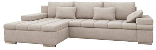 Mirjan24 Ecksofa Bangkok Premium, Eckcouch mit Schlaffunktion und Bettkasten, Couch L-Form Sofa für Wohnzimmer, Gästezimmer, Wohnlandschaft (Magni 206.02, Seite: Links)