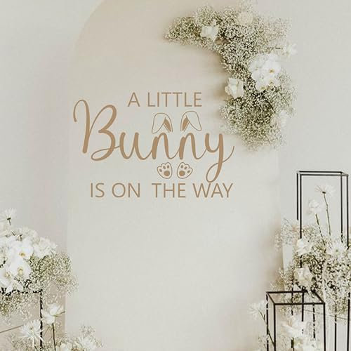 ZAIBIANHAO A Little Bunny is On The Way Baby Shower Luftballons Bogen Aufkleber – Some Bunny Party Hintergrund Aufkleber für Frühling Ostern Kaninchen Motto Babyparty