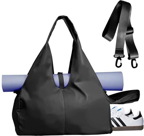 Yogatasche, Sporttasche Klein Damen, Yoga ZubehöR, Kleine Sporttasche für Damen, Gym Bag Women, Sport Tasche, Sporttasche Damen, Schwimmtasche für Fitnessstudio, Tanzstudio, Damen Sporttasche Schwarz