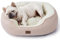 Bedsure Lit pour Grands Chats et Chiens Moyens - Lavable Antidérapant d'Intérieur, Rond Rose 76x61x20cm
