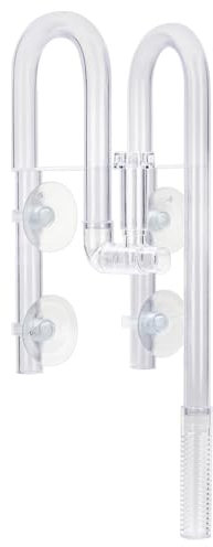 MiOYOOW Aquarium Einlauf Auslauf, Aquarium Filtratrohr, U-förmiges Zu- Und Abfluss Seerosenrohr mit 4 Leistungsstarken Saugnäpfen für Aquarium Pflanztank 12/16 mm