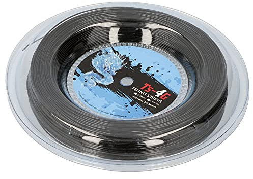POENVFPO Tennisschlägersaite, 200 M Länge, Polyester-Tennissaite, Rundes Tenniszubehör für Spieler, Schwarz (1,30 mm)