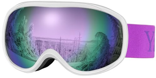 Yafaca Ski Goggles, Skiing Goggles for Men Women, Anti Fog Snowboard Goggles with Dual Lens, UV400 Protection and Helmet Compatible OTG Ski Glasses for Adult Youth