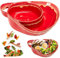Soup and Sandwich Plate Combo Heat-Resistant Fan Shape Ceramic Split Cereal Bowl with Retro Handle Easy to Clean Anti Soggy Cereal Bowls for Personalized Breakfast
