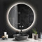 Warmiehomy Round Bathroom Mirror with LED Lights, 500mm Illuminated LED Bathroom Mirror, Wall Mounted, 3 Colour Lighting, Anti-fog, Waterproof IP44, Touch Control