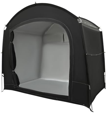 Tienda de campaña de garaje 210D Oxford tela independiente de viaje bicicleta tienda de almacenamiento negro 220 x 150 x 185 cm tienda de campaña para bicicleta al aire libre bicicleta y equipo