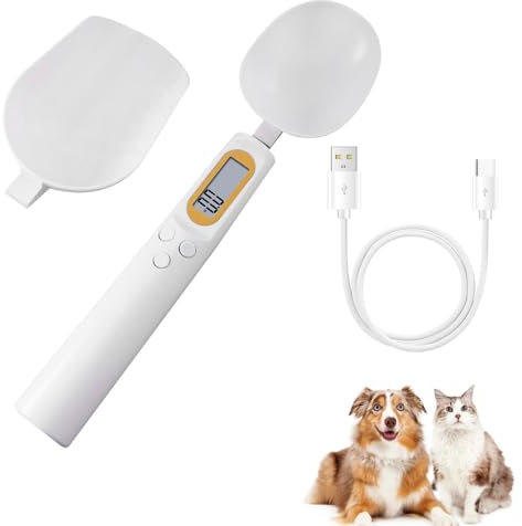 Digitale Löffelwaage, Küchenwaage mit 0,1 g-genauer Teilung und 1000 g Tragkraft, Messlöffel mit LCD Display und Abnehmbaren Griff für Hundefutter, Milchpulver, Gewürze und Lebensmittel