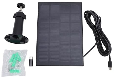 Shenruifa Solar Panel for Bird Feeder Camera Type C 360 Degree Mount Doorbell for Rechargeable Battery Cameras (Black)