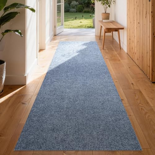 Homwiz Läufer Flur rutschfest, 180x60cm Teppich Innen, Grau | Waschbar, Ohne Kleben, Wiederverwendbar, Küchenläufer, Teppich Läufer Lang für Eingang Schlafzimmer Wohnzimmer Flur