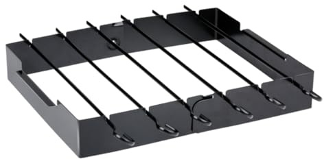 alpina BBQ-Spieße mit Halterung – Grillspieße mit 6 Metallspießen ca. 35cm – Grillzubehör für Fleisch, Fisch und Gemüse – BBQ-Werkzeug – Schwarz