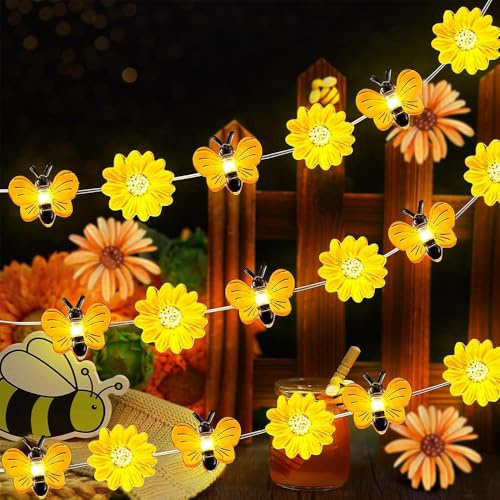 FANSU Solar Lichterkette Aussen, Lichterkette Außen Solar Wasserdicht, 8 Modi, Solarlichterkette Outdoor Wetterfest für Balkon Garten Pavillon Terrasse Vorzelt (Gänseblümchen,4m 20LED)