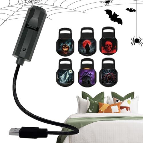 Proiettore Halloween Esterno | Proiettore LED Rotante a 360 Gradi USB per Halloween | Lampada per Camera da Letto Giardino Casa e Soffitto