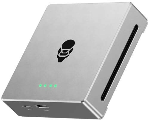 AOOSTAR TB4S 4 Bay Festplattengehäuse mit OCuLink, USB4 40Gbps Externe M.2 NVMe PCIe3.0 Gehäuse Aluminum Festplatte Gehäuse mit Lüfter für 2.5/3.5 SATA HDD/SSD, Unterstützung bis zu 16TB