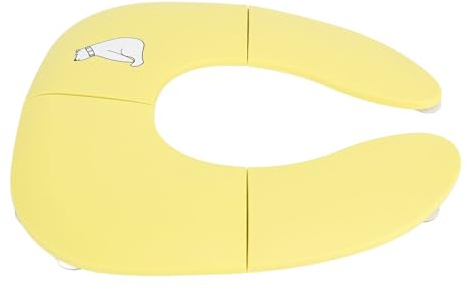 RIZGHWOY Portable Potty with Suction Cup for Kids, Foldable Toilet Training Mat for Outdoor Travel, Easy to Carry, Durable PP Material (Yellow)