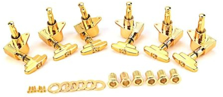 GLEAVI Gitarrenstimmmechaniken Gitarrenwirbel 3r3l Gold aus Zinklegierung mit Einfacher und Präziser Stimmung für Akustikgitarre für Konzertgitarren Anfänger
