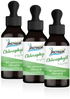 Nimm 3, zahl 2 Aktion Liposomale Chlorophyll Tropfen hochdosiert - (90.000mg in 3 Flaschen) 1000mg Chlorophyll pro Tagesdosis - MCT Öl - Hohe Bioverfügbarkeit