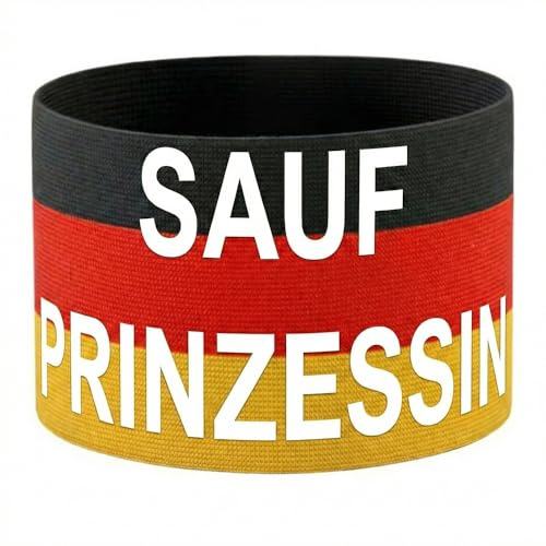 Jasio - Armbinde SAUF PRINZESSIN | 26 x 9 cm (Größe: L) | Bier Kapitän Armbinde | DAS ORIGINAL