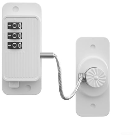 Combination Lock, Digital Password Padlock for Sliding Wardrobe Door Refrigerator Cabinet Security Lock with Limit Function(White)