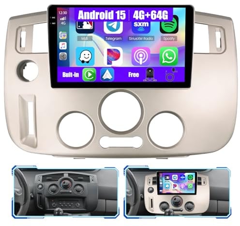 [4G+64G] Inefala Android 15 Radio Coche para Renault Scenic 2003-2009 con Wireless Carplay Android Auto, 9 Pantalla Autoradio con GPS WiFi RDS/FM Bluetooth EQ SWC Cámara Trasera Mic