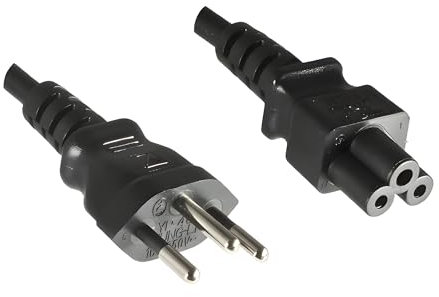 DINIC Stromkabel, Netzkabel für die Schweiz auf C5 Kleeblatt-Stecker, SEV (1,80m 1 Stück, schwarz)