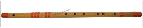 Maharaja Musicals Indian Flute, Concert Quality, Scale D Natural Bass 33.5 inches, FINEST Indian Bansuri, Bamboo Flute, Hindustani (PDI-CFC) Tuned Flute