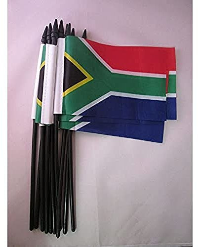 AZ FLAG - Stockflagge Südafrika - 15x10 cm - Republik Südafrika 10 Stück Mini Fahne 10 x 15 cm - Flaggen