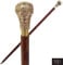 Vintage Gehstock aus Holz mit silbernem Messinggriff, schwarz, faltbarer Gehstock, runder Knauf, antiker viktorianischer eleganter Palisanderstab im viktorianischen Stil, für Damen und Herren, ideales