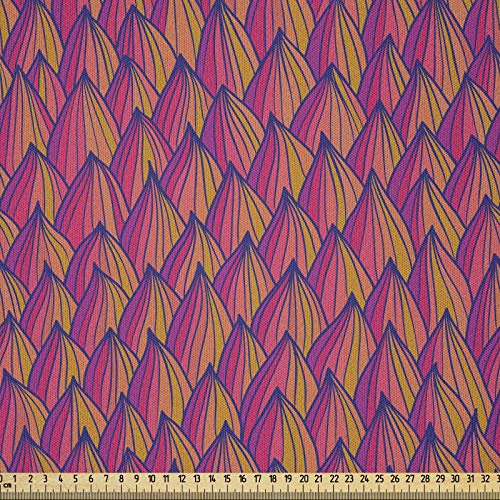 ABAKUHAUS Abstrakt Stoff als Meterware, Fisch-Skala Artwellen, Microfaser Multi Zweck Dekostoff für Kunsthandwerke, 3M (230x300cm), Mehrfarbig