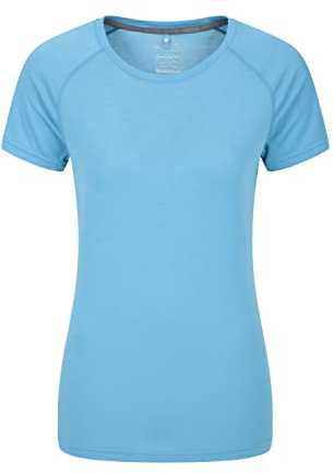 Mountain Warehouse Quick Dry Womens T-Shirt - Comfortable & Lightweight Ladies IsoCool Tee Shirt - Spring Summer, Walking, Holiday & Outdoors Blue Women's Size 14