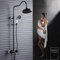 Duscharmatur Duschsystem, Retro European Brass Duschsystem Duschset Verstellbare Regendusche Höhe Schwarz Duschsäule Duschset