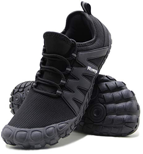 Weweya Barfußschuhe für Herren, minimalistisch, Laufschuh, Cross-Trainingsschuh, schwarz, 44.5 EU
