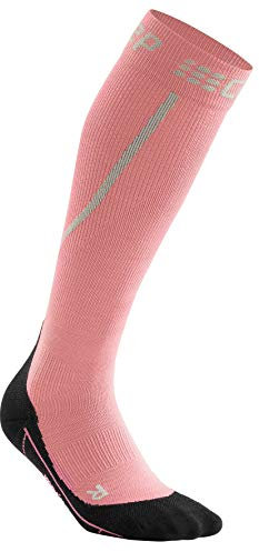 CEP – WINTER RUN SOCKS für Damen | Warme Laufsocken mit Kompression in rosa / schwarz | Größe IV