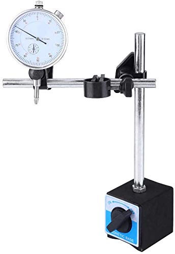 Ejoyous Magnet-Messstativ mit Messuhr, Messbereich 0-5/10 mm, Anzeigegenauigkeit 0,01 mm, Magnetfuß, Digital, Messgerät, Kohlenstoffstahl, Kunststoff