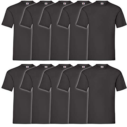 Fruit of the Loom Men's Regular Fit T-Shirt, 10 x black., 4XL