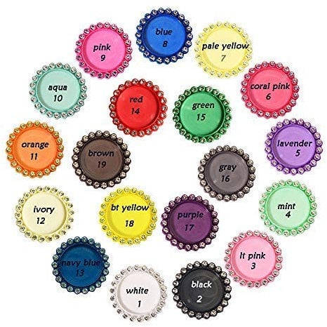 Roseblyn Inner 25mm Rhinestone Buttons Tray Bottle Cap Setting Key Covers lids for cabochons Cameo 50PCS (Mix All in Pairs)