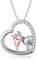 ROMANTICWORK Alpaka Lama Geschenke 925 Sterling Silber Lama Halskette Nettes Tierherz Anhänger Halskette Schmuck für Mutter Tochter Frauen Mädchen